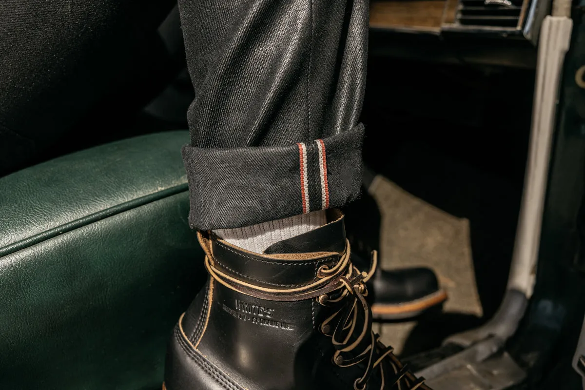 The Pen Slim - Coated Black Raw 14oz Selvedge