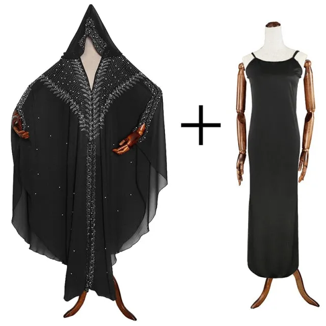 Turkish Stones Hooded Plus Size Abaya