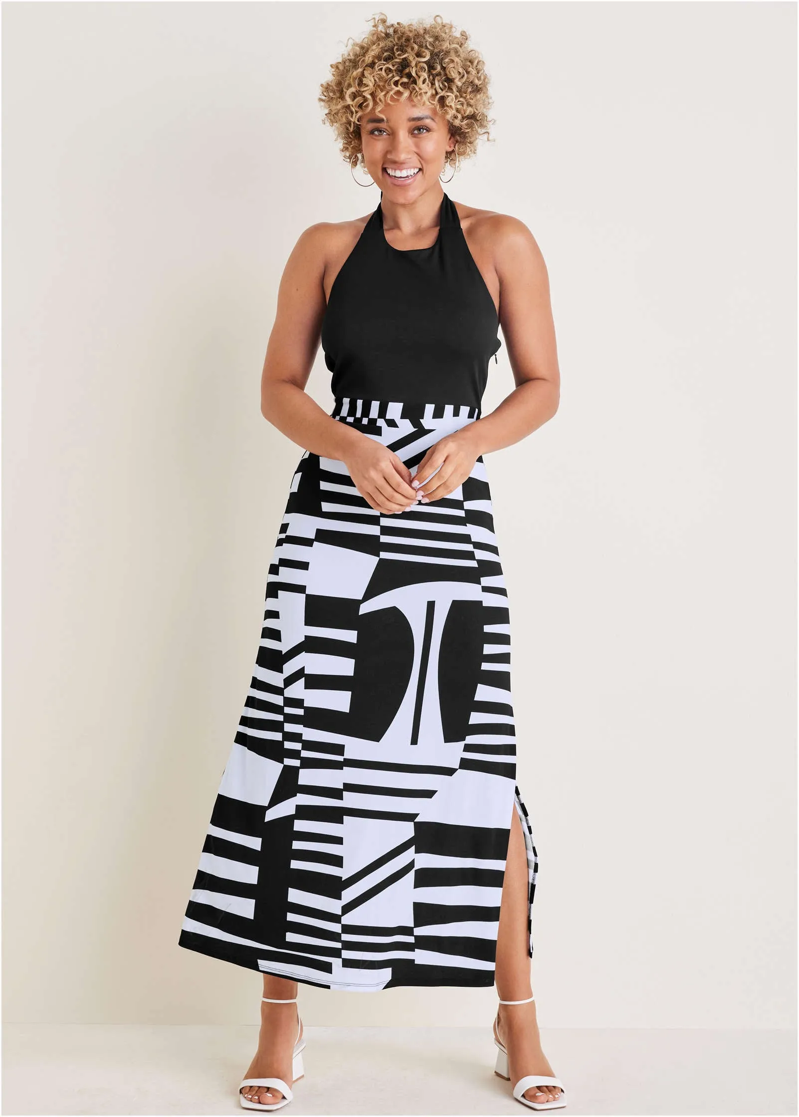 Twofer Maxi Dress - Modern Abstract