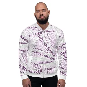 Uniquely You Bomber Jacket - Jehovah Shalom The Lord Our Peace / Purple