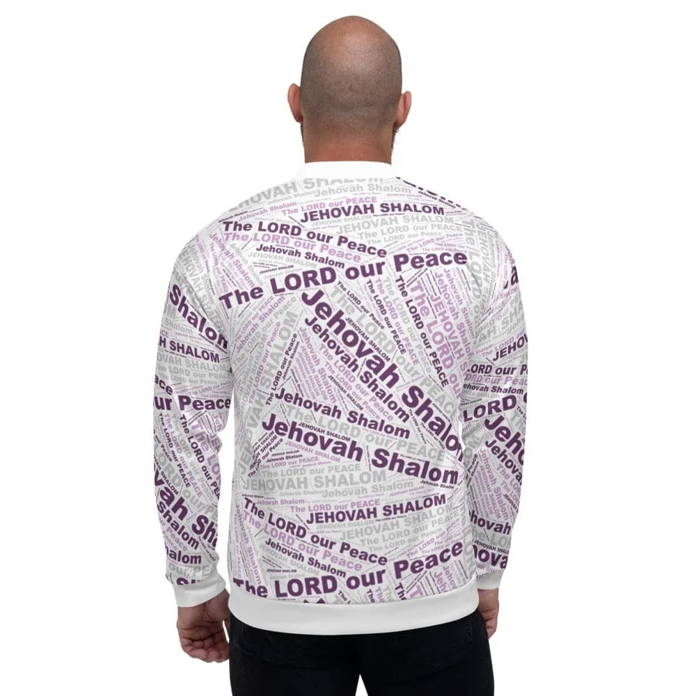 Uniquely You Bomber Jacket - Jehovah Shalom The Lord Our Peace / Purple