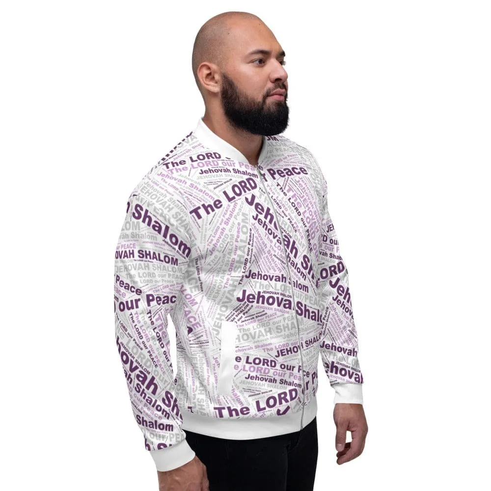 Uniquely You Bomber Jacket - Jehovah Shalom The Lord Our Peace / Purple