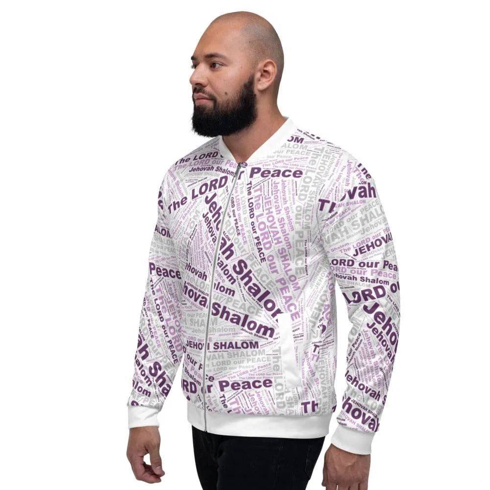 Uniquely You Bomber Jacket - Jehovah Shalom The Lord Our Peace / Purple