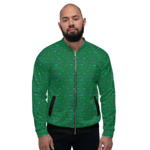 Uniquely You Mens Bomber Jacket / Math Equations - Green