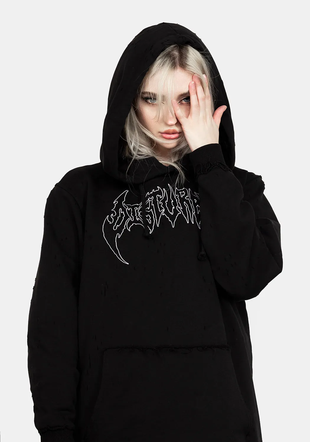 VOID DISTRESSED HOODY DRESS