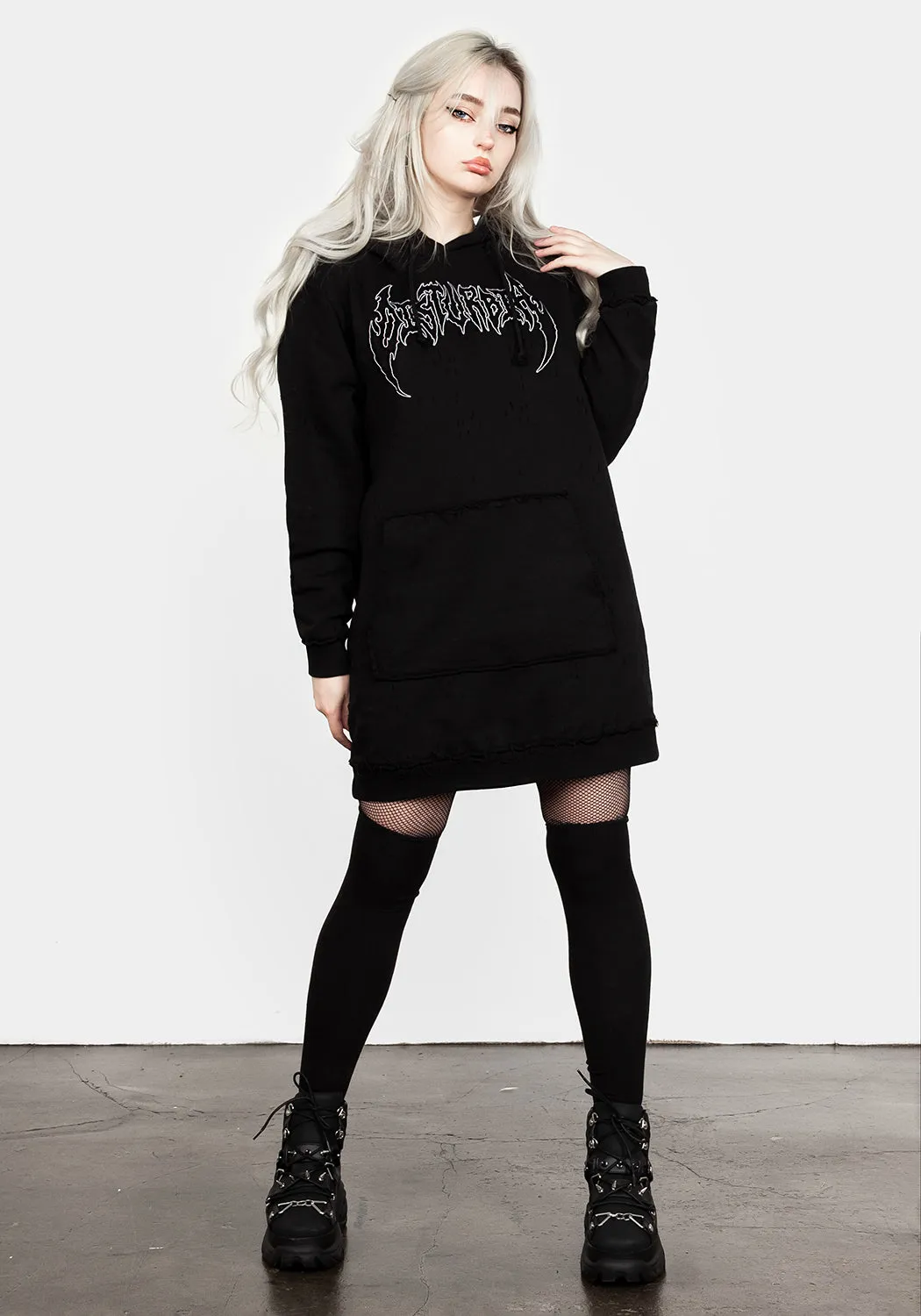 VOID DISTRESSED HOODY DRESS