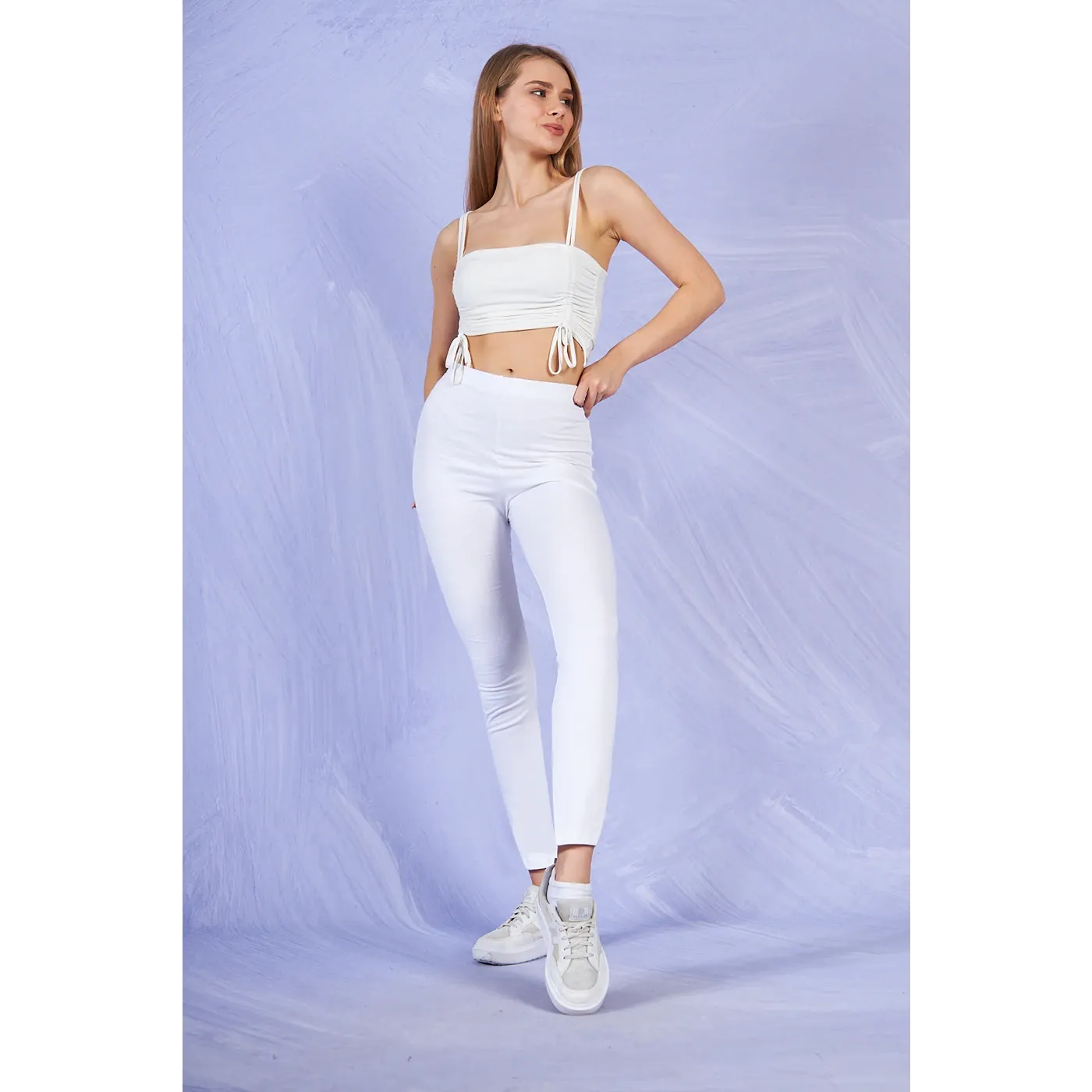 White Cotton Jersey Leggings