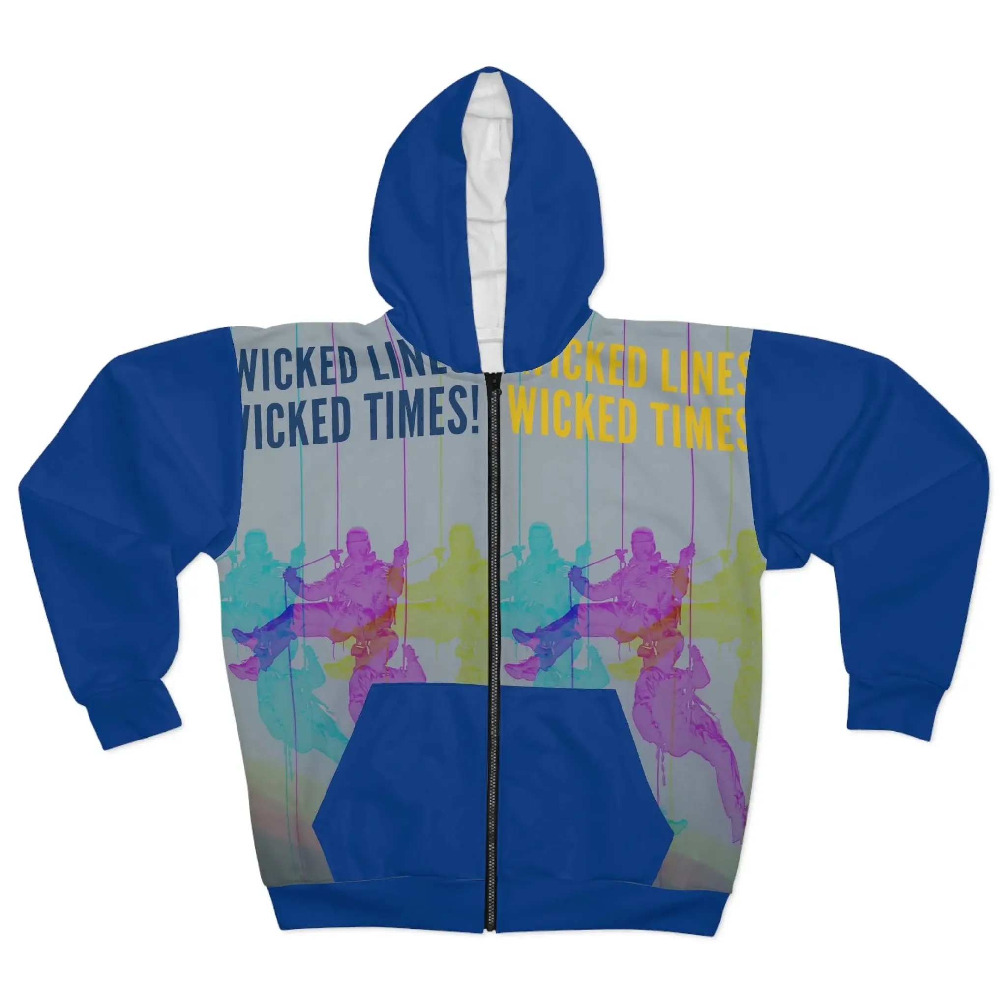 Wicked Lines Unisex Zip Hoodie (Blue)