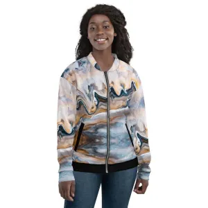 Womens Bomber Jacket, Abstract Swirl Style