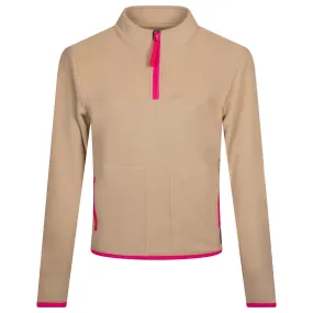 Womens Double Fleece Layering Jacket Cream/Pink - AW24