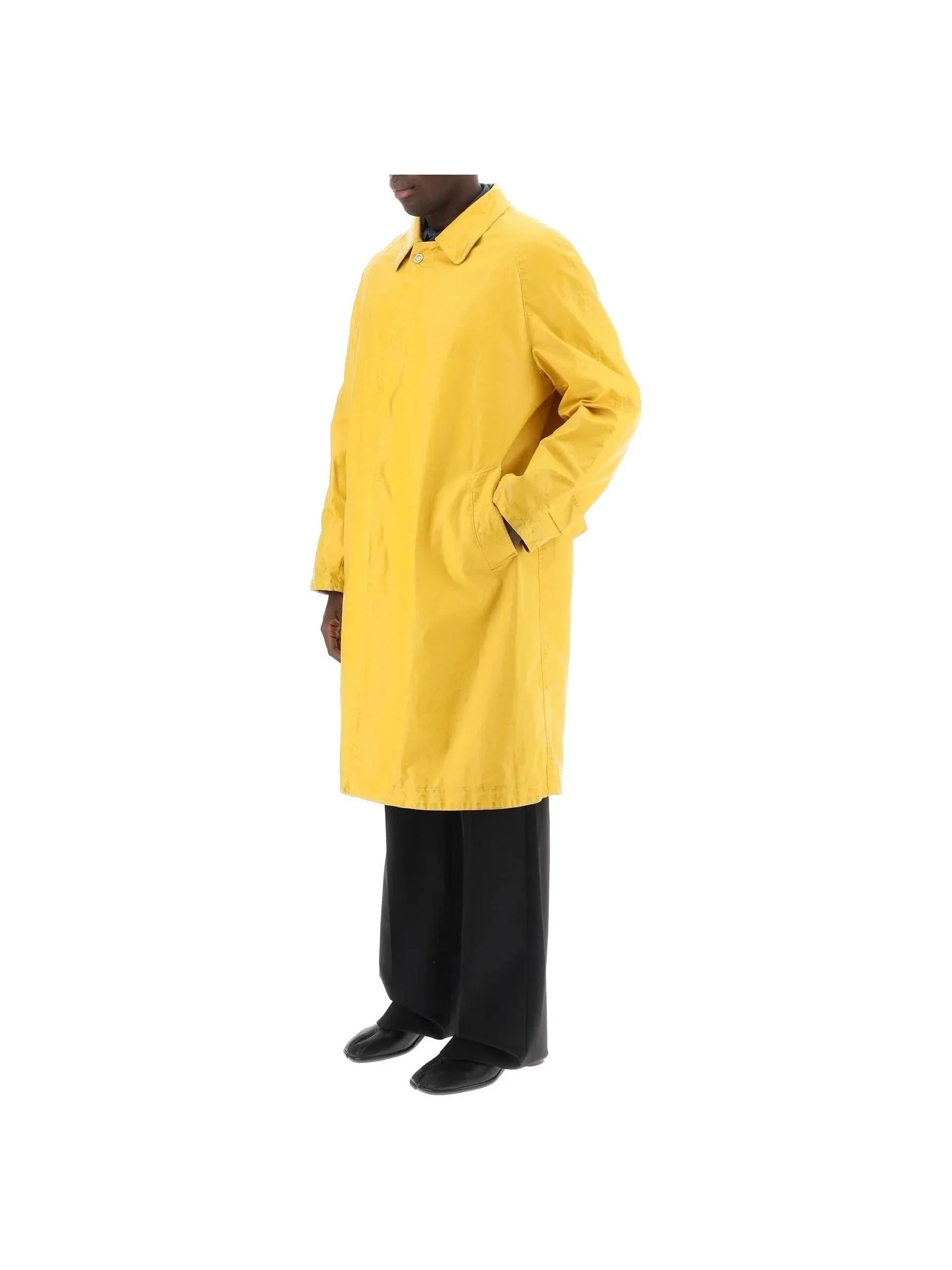 Worn-Out Coated Trench Coat