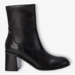 XTI Black Ankle Boots with Block Heel and Square Toe