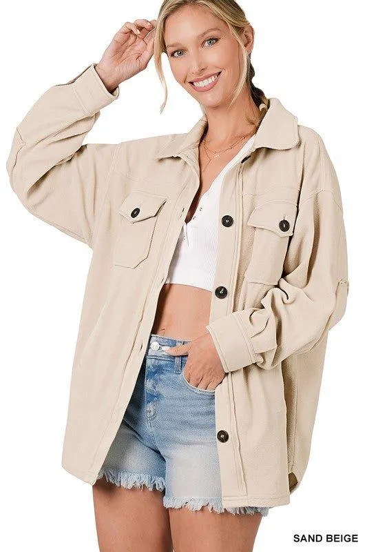 Zenana Oversized Fleece Shacket