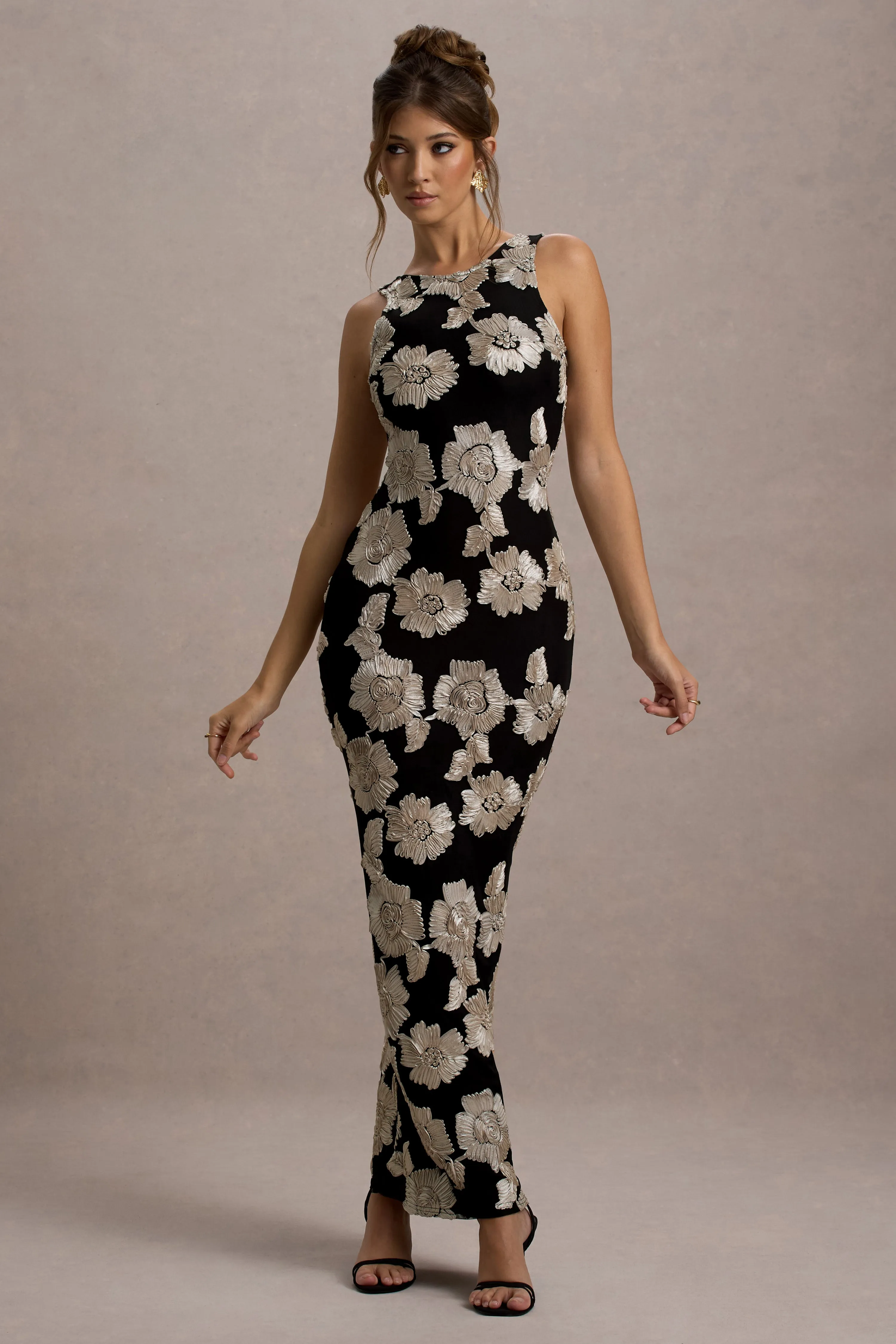 Zoella | Ecru Floral Print Sleeveless Maxi Dress